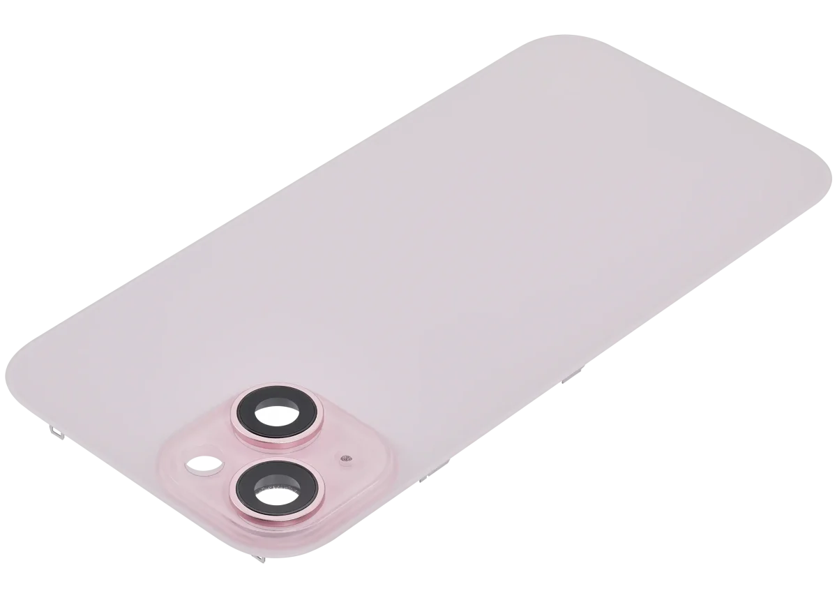 Iphone 15 ile Uyumlu Arka Cam Çelik Plakalı MagSafe Mıknatıs Önceden Takılmış Kapak  Rose - Görsel 4