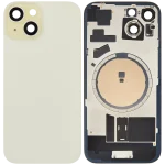 Iphone 15 ile Uyumlu Arka Cam Çelik Plakalı MagSafe Mıknatıs Önceden Takılmış Kapak  Sarı