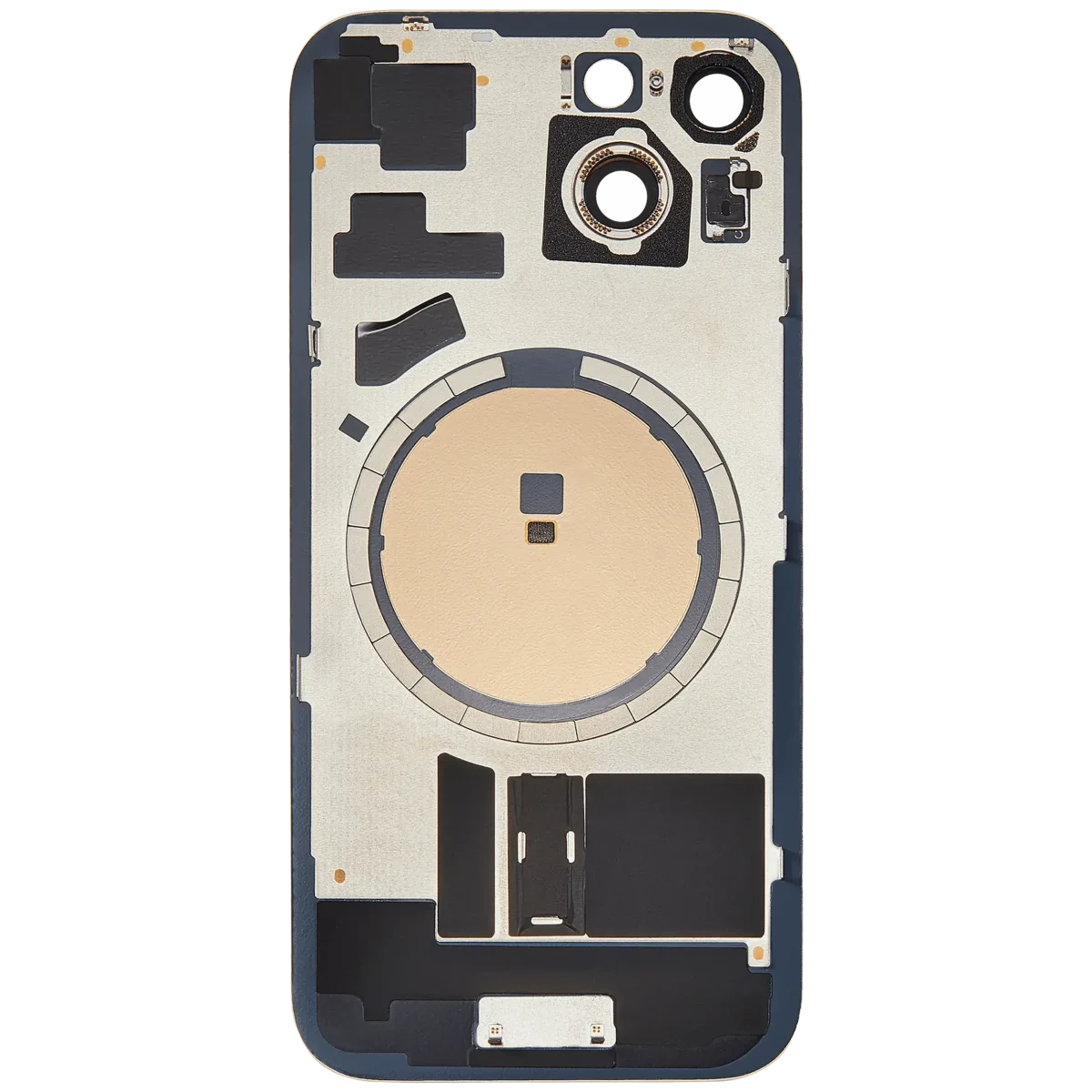 Iphone 15 ile Uyumlu Arka Cam Çelik Plakalı MagSafe Mıknatıs Önceden Takılmış Kapak  Sarı - Görsel 3