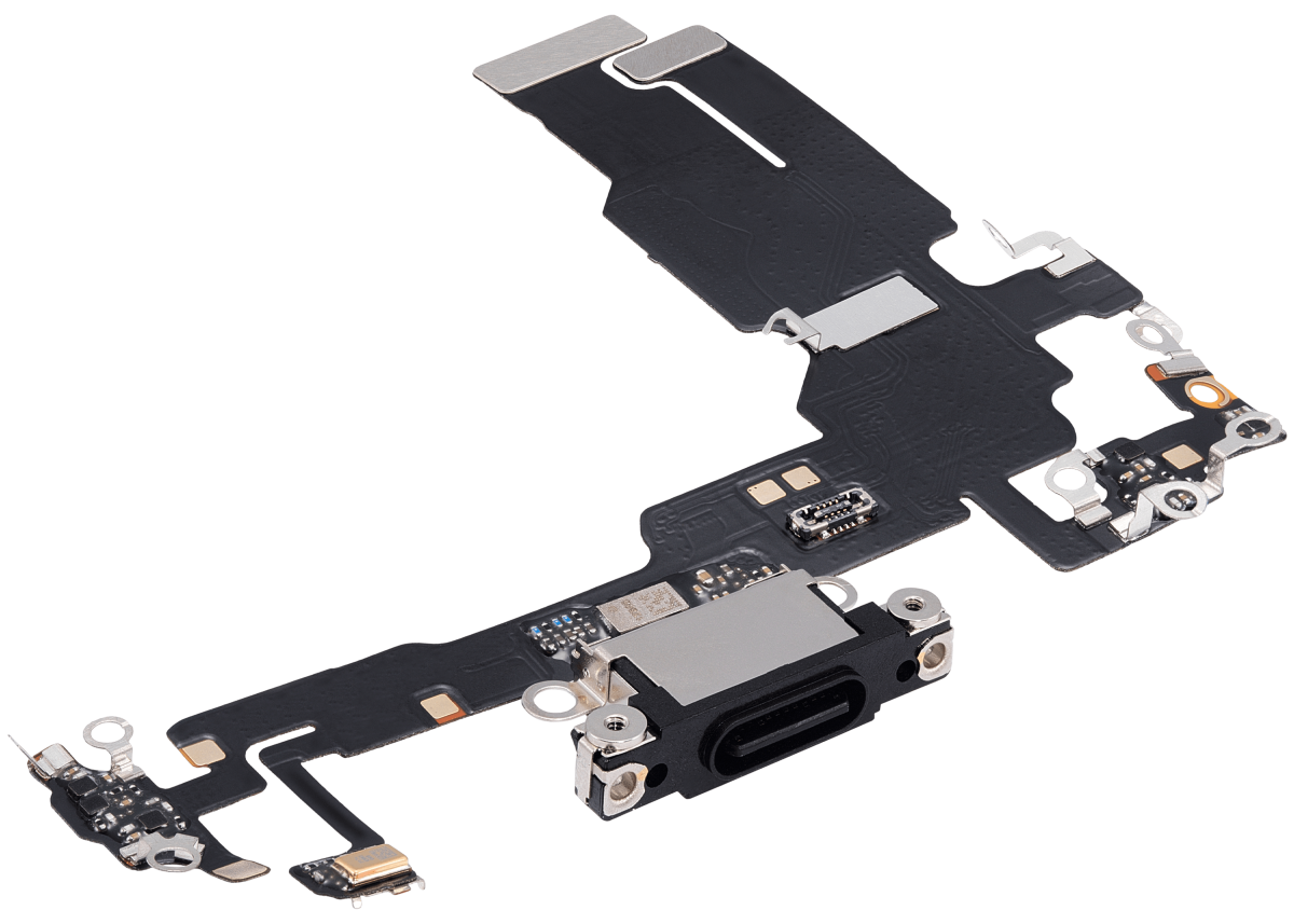 Iphone 15 ile Uyumlu Şarj Portu Esnek Kablosu Aftermarket Plus Siyah ile Uyumlu - Görsel 3