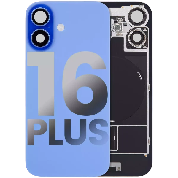 Iphone 16 Plus ile Uyumlu Arka Cam Çelik Plakalı Kablosuz NFC Şarj MagSafe Mıknatıs ve El Feneri Esnek ile Uyumlu Full A Sınıfı Ultramarine
