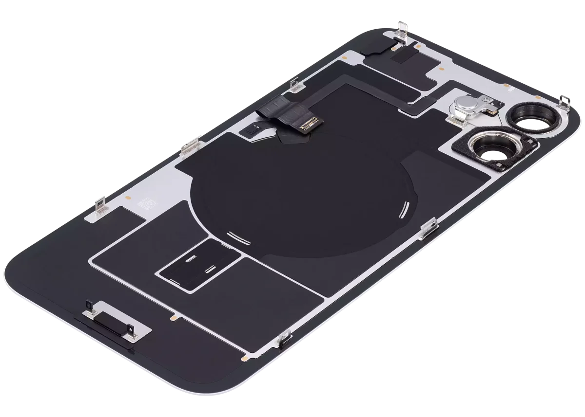 Iphone 16 Plus ile Uyumlu Arka Cam Çelik Plakalı Kablosuz NFC Şarj MagSafe Mıknatıs ve El Feneri Esnek ile Uyumlu Full Beyaz - Görsel 5