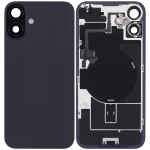 Iphone 16 Plus ile Uyumlu Arka Cam Çelik Plakalı Kablosuz NFC Şarj MagSafe Mıknatıs ve El Feneri Esnek ile Uyumlu Full  Siyah - Görsel 2