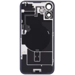 Iphone 16 Plus ile Uyumlu Arka Cam Çelik Plakalı Kablosuz NFC Şarj MagSafe Mıknatıs ve El Feneri Esnek ile Uyumlu Full  Siyah - Görsel 4