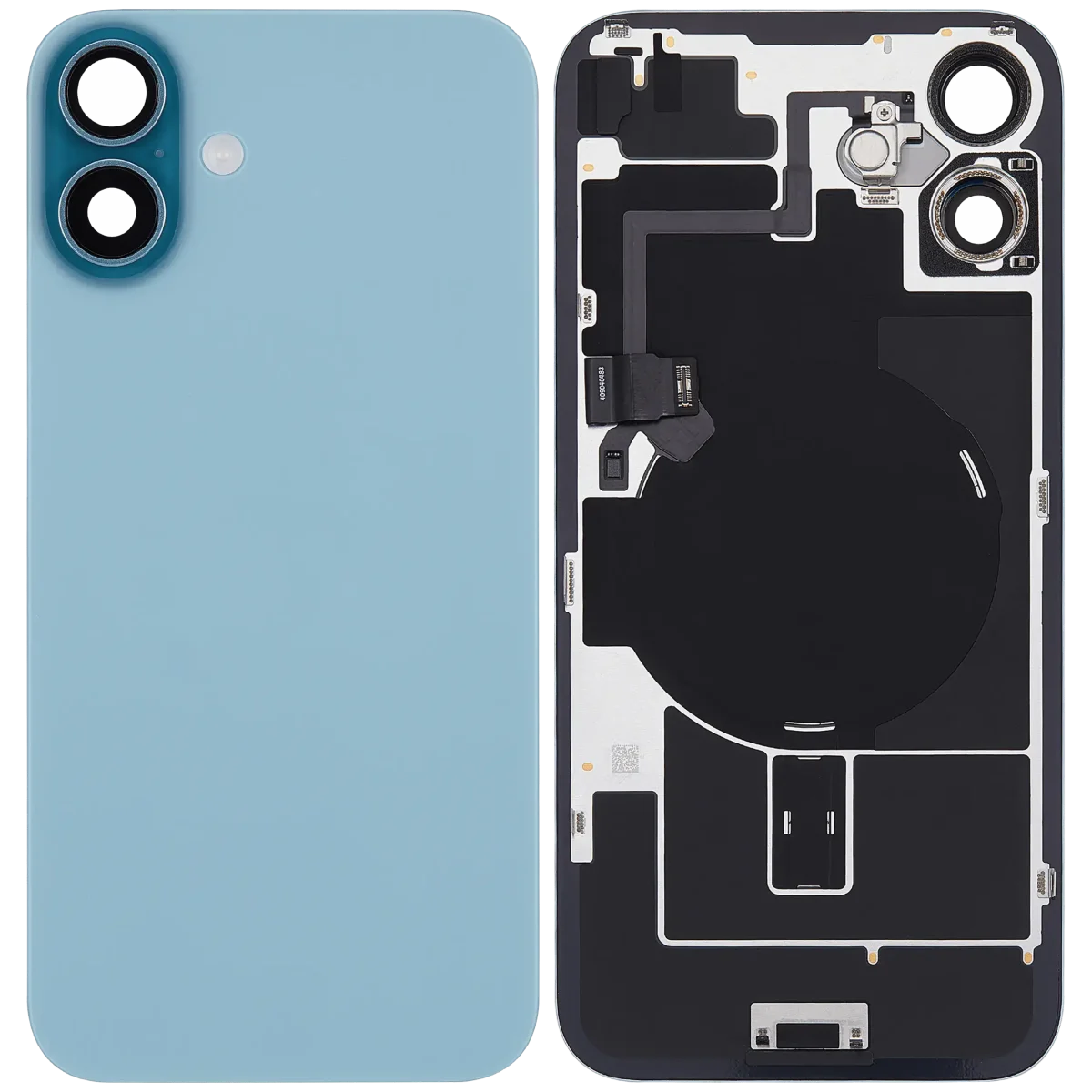 Iphone 16 Plus ile Uyumlu Arka Cam Çelik Plakalı Kablosuz NFC Şarj MagSafe Mıknatıs ve El Feneri Esnek ile Uyumlu Full  Teal - Görsel 2