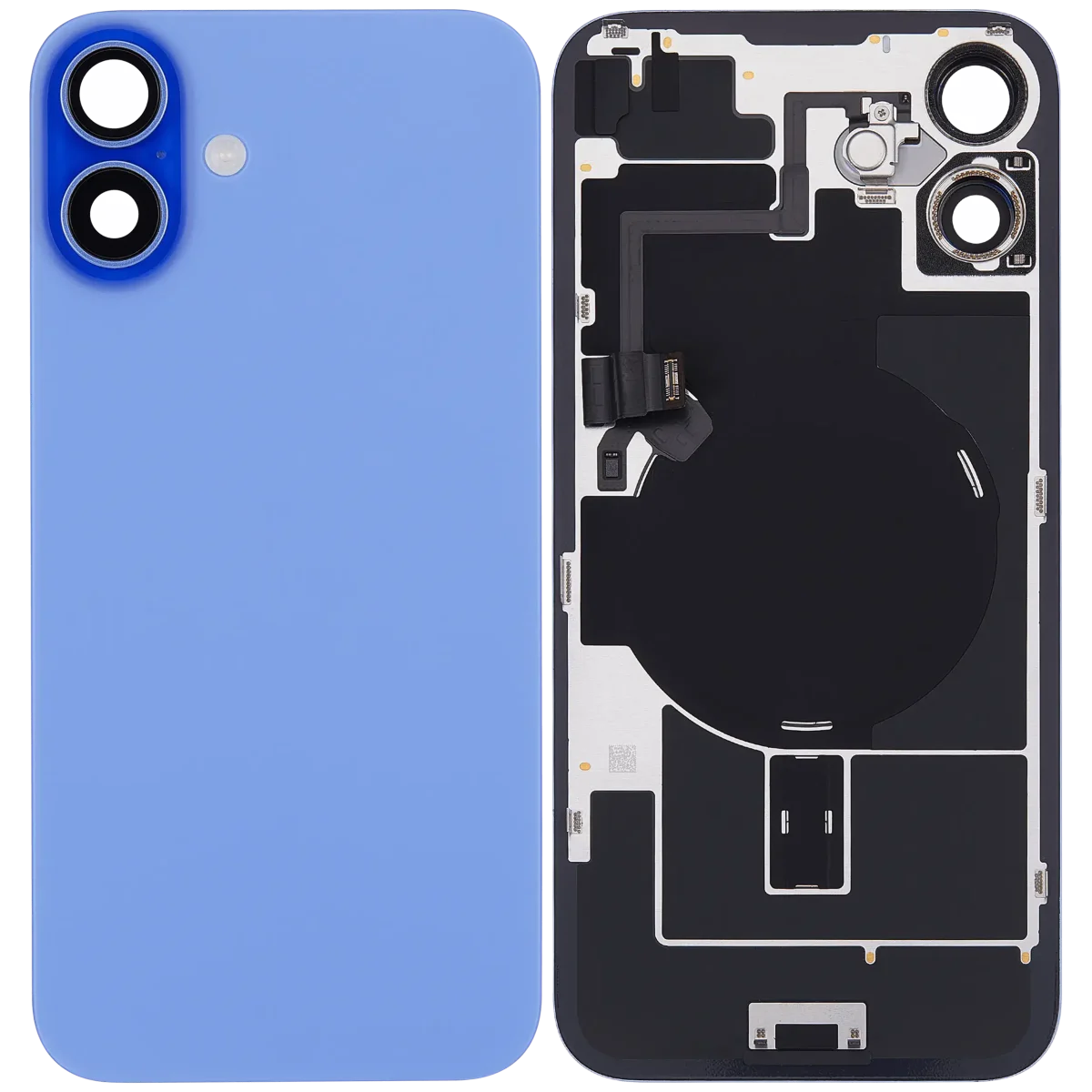 Iphone 16 Plus ile Uyumlu Arka Cam Çelik Plakalı Kablosuz NFC Şarj MagSafe Mıknatıs ve El Feneri Esnek ile Uyumlu Full  Ultramarine - Görsel 2