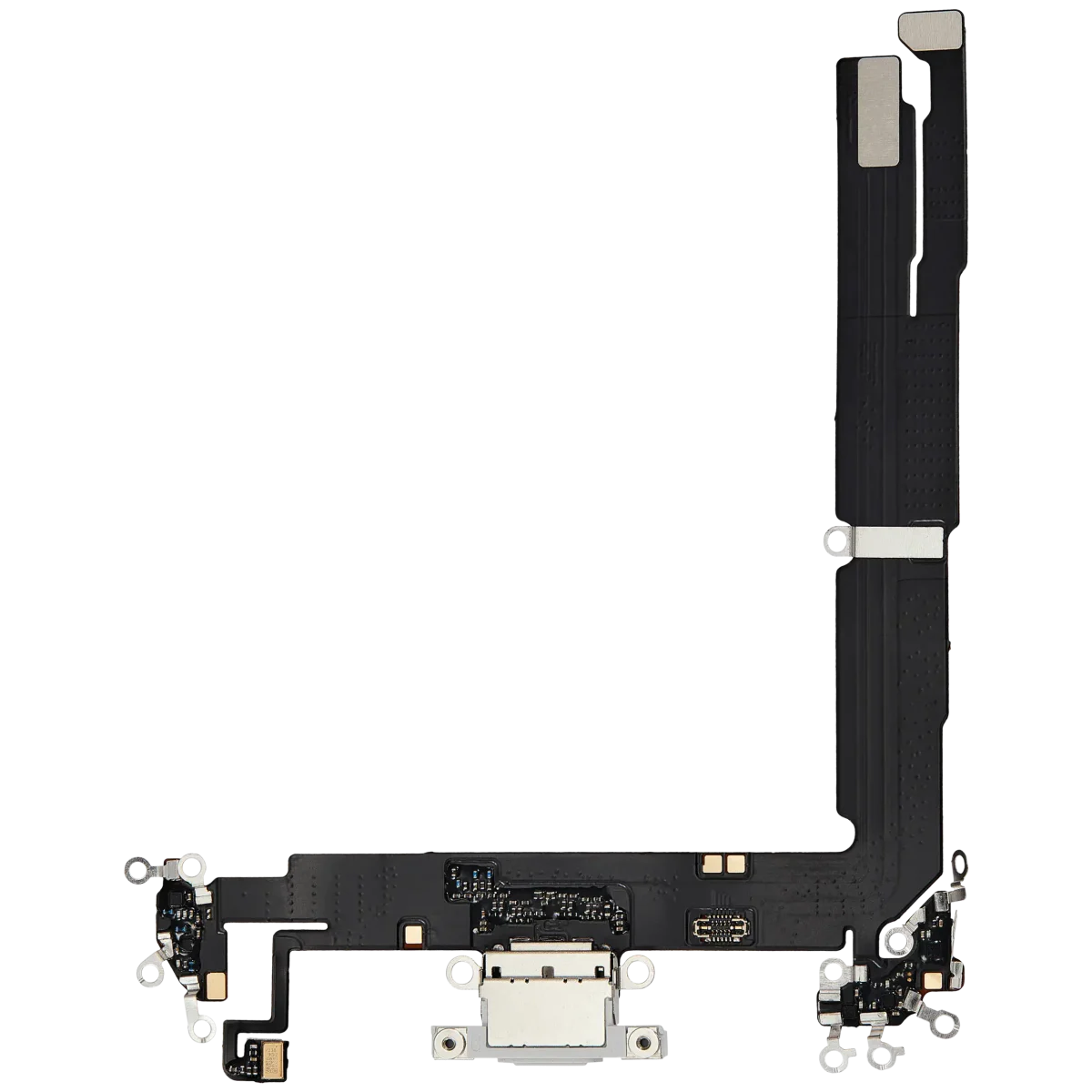 Iphone 16 Plus ile Uyumlu Şarj Portu Esnek Kablosu Plus ile Uyumlu Beyaz