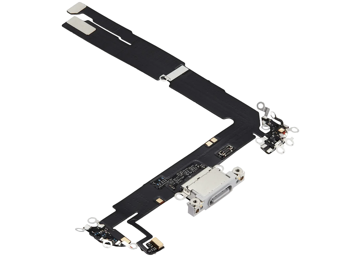 Iphone 16 Plus ile Uyumlu Şarj Portu Esnek Kablosu Plus ile Uyumlu Beyaz - Görsel 4