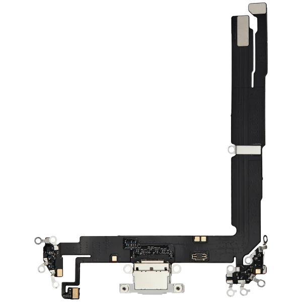 Iphone 16 Plus ile Uyumlu Şarj Portu Esnek Kablosu Plus ile Uyumlu Beyaz