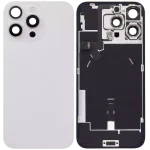Iphone 16 Pro Max ile Uyumlu Arka Cam Çelik Plakalı Kablosuz NFC Şarj MagSafe Mıknatıs ve El Feneri Esnek ile Uyumlu Full Beyaz Titanyum - Görsel 2