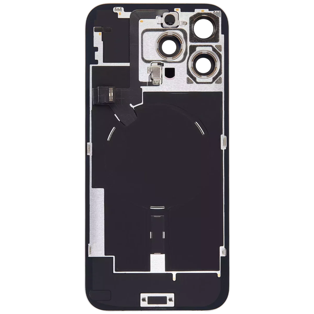 Iphone 16 Pro Max ile Uyumlu Arka Cam Çelik Plakalı Kablosuz NFC Şarj MagSafe Mıknatıs ve El Feneri Esnek ile Uyumlu Full Beyaz Titanyum - Görsel 3