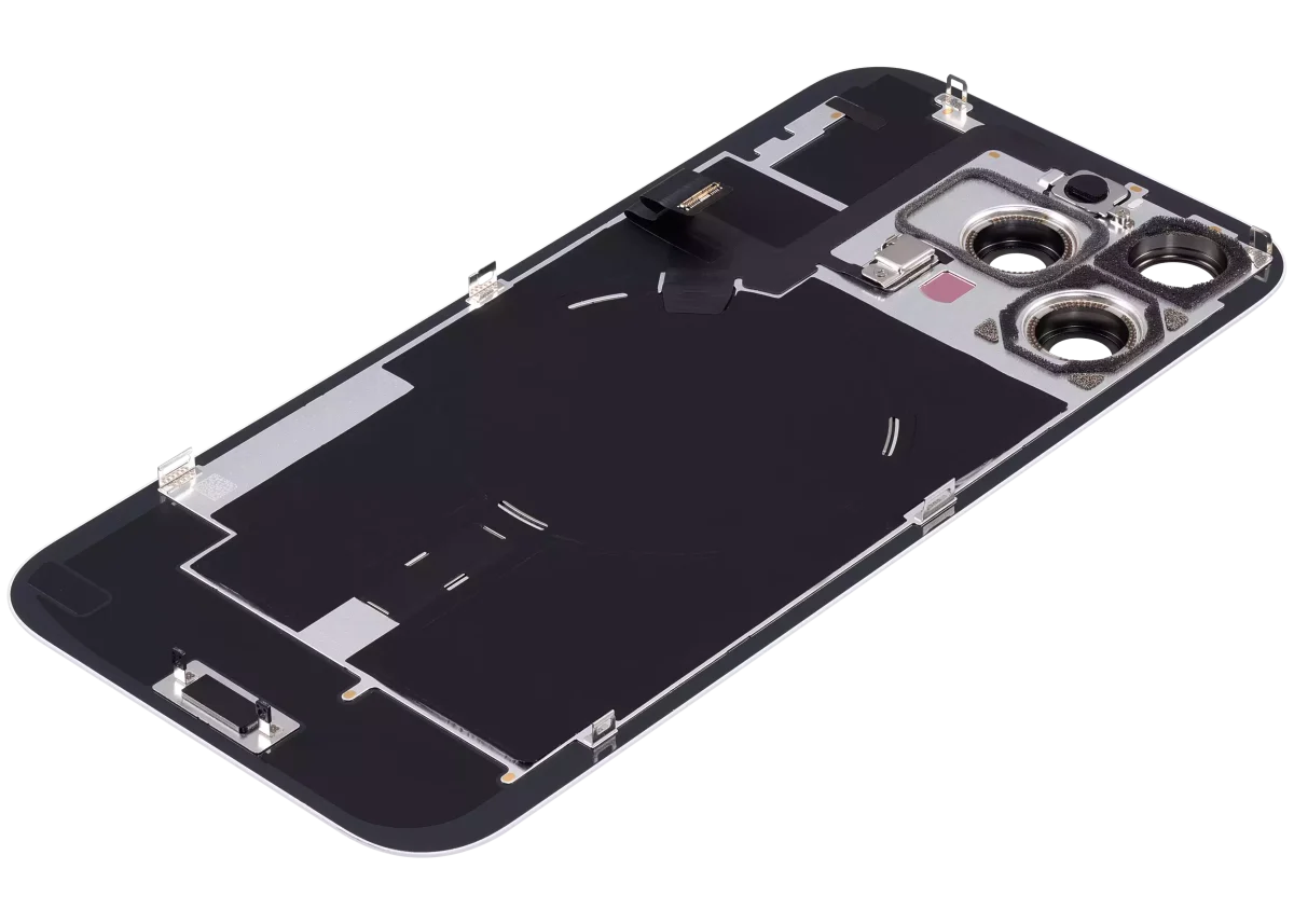 Iphone 16 Pro Max ile Uyumlu Arka Cam Çelik Plakalı Kablosuz NFC Şarj MagSafe Mıknatıs ve El Feneri Esnek ile Uyumlu Full Beyaz Titanyum - Görsel 5