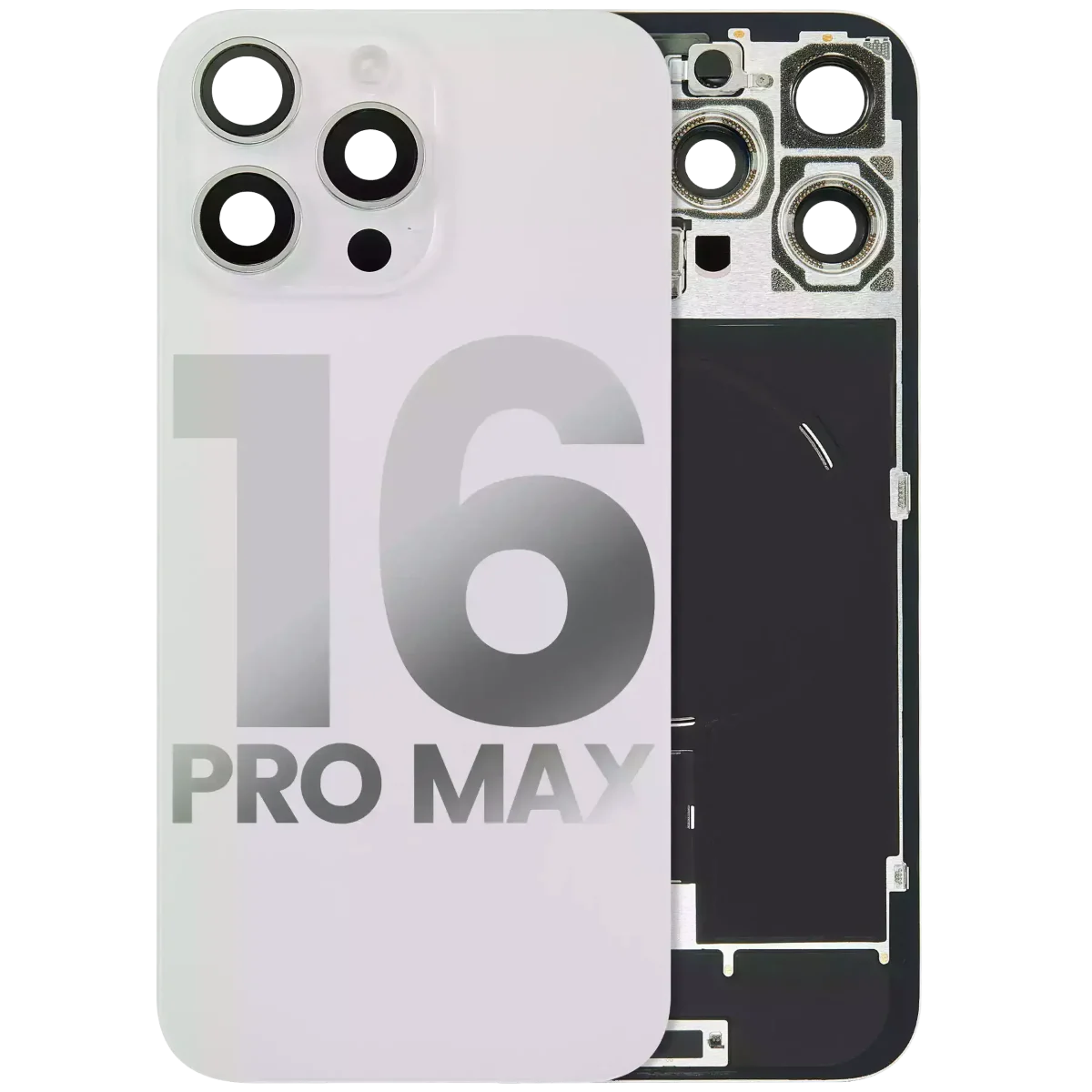 Iphone 16 Pro Max ile Uyumlu Arka Cam Çelik Plakalı Kablosuz NFC Şarj MagSafe Mıknatıs ve El Feneri Esnek ile Uyumlu Full Beyaz Titanyum