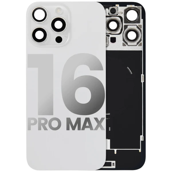 Iphone 16 Pro Max ile Uyumlu Arka Cam Çelik Plakalı Kablosuz NFC Şarj MagSafe Mıknatıs ve El Feneri Esnek ile Uyumlu Full  Beyaz Titanyum