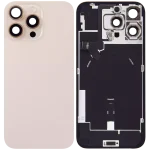 Iphone 16 Pro Max ile Uyumlu Arka Cam Çelik Plakalı Kablosuz NFC Şarj MagSafe Mıknatıs ve El Feneri Esnek ile Uyumlu Full Çöl Titanyumu - Görsel 2