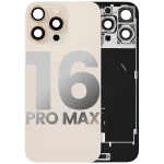 Iphone 16 Pro Max ile Uyumlu Arka Cam Çelik Plakalı Kablosuz NFC Şarj MagSafe Mıknatıs ve El Feneri Esnek ile Uyumlu Full  Çöl Titanyumu