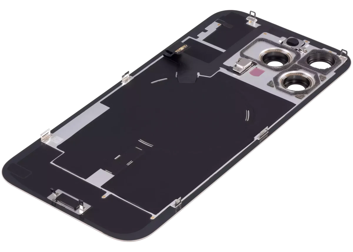 Iphone 16 Pro Max ile Uyumlu Arka Cam Çelik Plakalı Kablosuz NFC Şarj MagSafe Mıknatıs ve El Feneri Esnek ile Uyumlu Full Çöl Titanyumu - Görsel 5