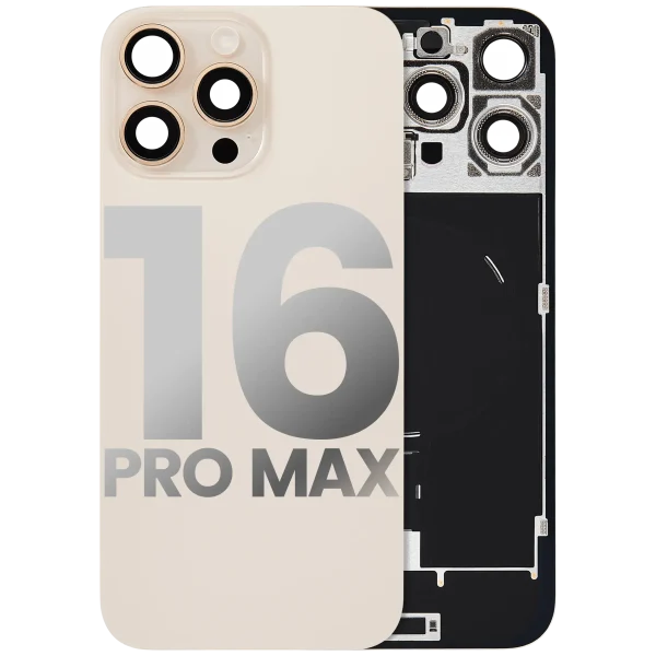 Iphone 16 Pro Max ile Uyumlu Arka Cam Çelik Plakalı Kablosuz NFC Şarj MagSafe Mıknatıs ve El Feneri Esnek ile Uyumlu Full  Çöl Titanyumu