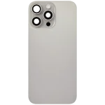Iphone 16 Pro Max ile Uyumlu Arka Cam Çelik Plakalı Kablosuz NFC Şarj MagSafe Mıknatıs ve El Feneri Esnek ile Uyumlu Full  Doğal Titanyum - Görsel 3
