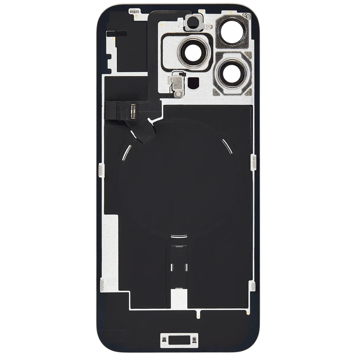 Iphone 16 Pro Max ile Uyumlu Arka Cam Çelik Plakalı Kablosuz NFC Şarj MagSafe Mıknatıs ve El Feneri Esnek ile Uyumlu Full  Doğal Titanyum - Görsel 4