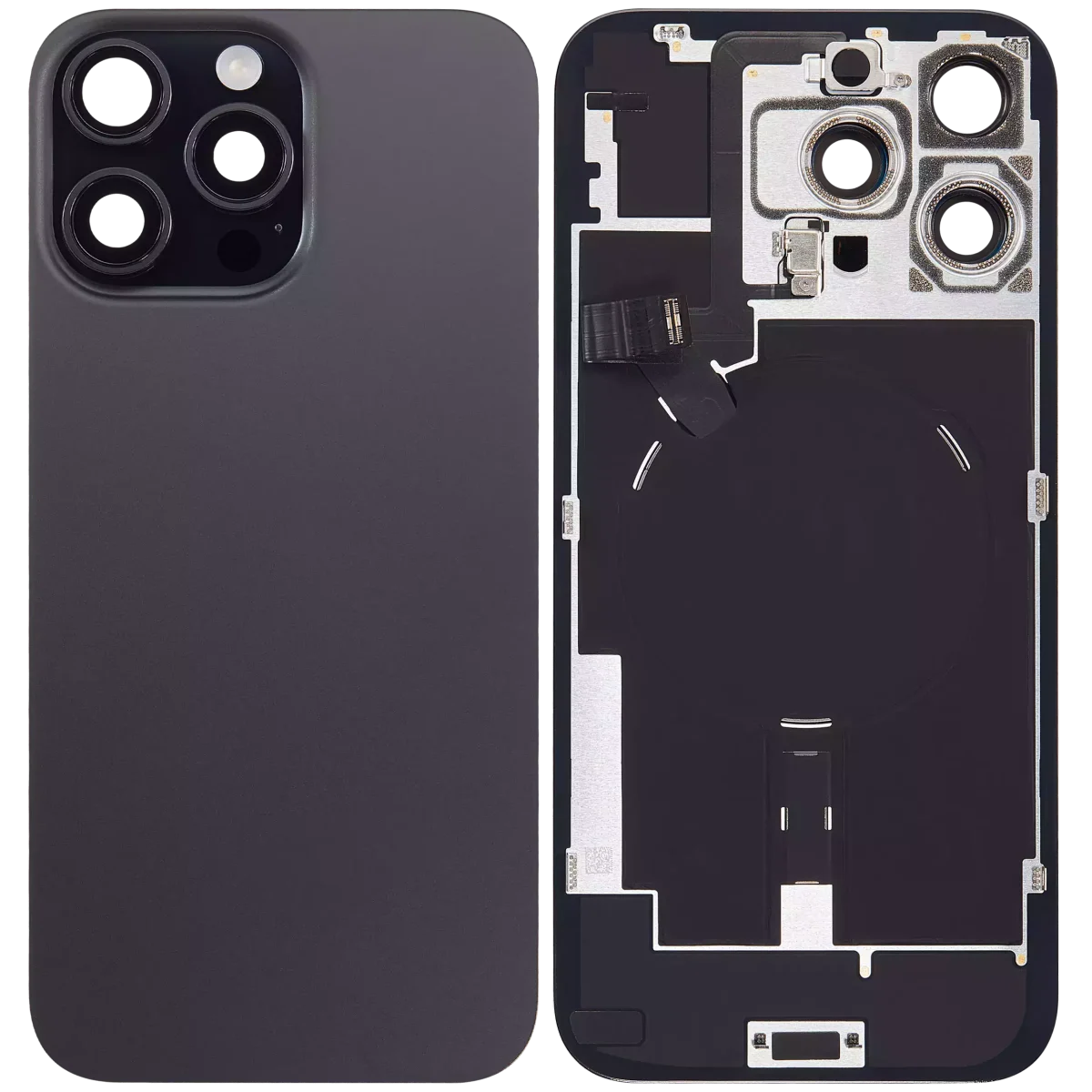 Iphone 16 Pro Max ile Uyumlu Arka Cam Çelik Plakalı Kablosuz NFC Şarj MagSafe Mıknatıs ve El Feneri Esnek ile Uyumlu Full Siyah Titanyum - Görsel 2