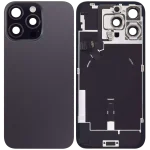 Iphone 16 Pro Max ile Uyumlu Arka Cam Çelik Plakalı Kablosuz NFC Şarj MagSafe Mıknatıs ve El Feneri Esnek ile Uyumlu Full Siyah Titanyum - Görsel 2