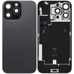 Iphone 16 Pro Max ile Uyumlu Arka Cam Çelik Plakalı Kablosuz NFC Şarj MagSafe Mıknatıs ve El Feneri Esnek ile Uyumlu Full  Siyah Titanyum - Görsel 2