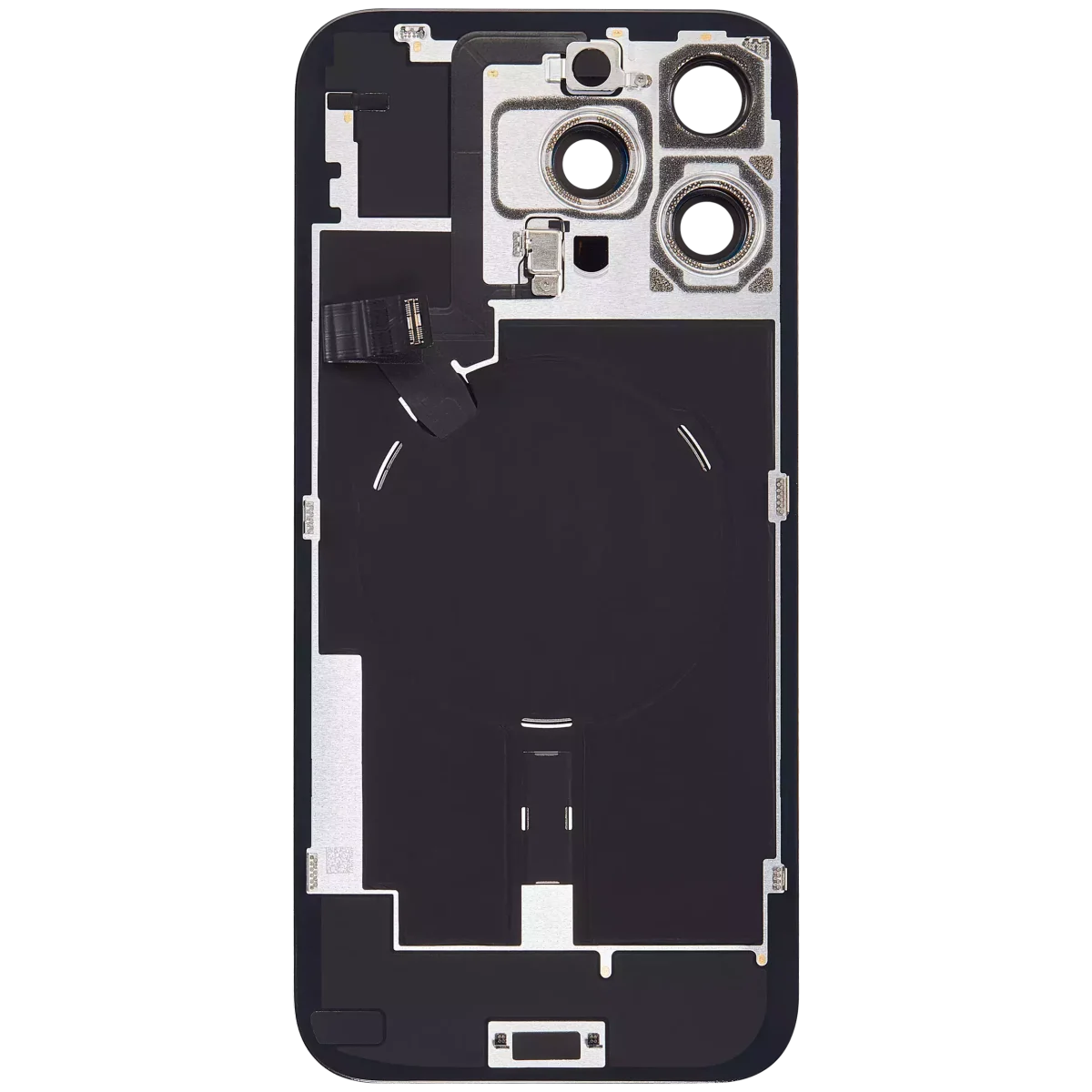 Iphone 16 Pro Max ile Uyumlu Arka Cam Çelik Plakalı Kablosuz NFC Şarj MagSafe Mıknatıs ve El Feneri Esnek ile Uyumlu Full Siyah Titanyum - Görsel 3
