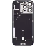 Iphone 16 Pro Max ile Uyumlu Arka Cam Çelik Plakalı Kablosuz NFC Şarj MagSafe Mıknatıs ve El Feneri Esnek ile Uyumlu Full Siyah Titanyum - Görsel 3