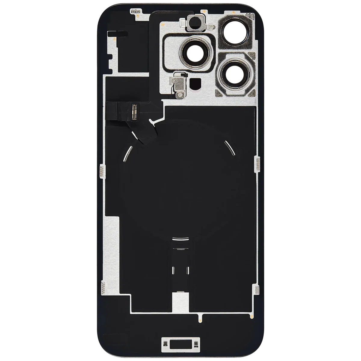 Iphone 16 Pro Max ile Uyumlu Arka Cam Çelik Plakalı Kablosuz NFC Şarj MagSafe Mıknatıs ve El Feneri Esnek ile Uyumlu Full  Siyah Titanyum - Görsel 4
