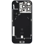 Iphone 16 Pro Max ile Uyumlu Arka Cam Çelik Plakalı Kablosuz NFC Şarj MagSafe Mıknatıs ve El Feneri Esnek ile Uyumlu Full  Siyah Titanyum - Görsel 4