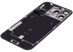 Iphone 16 Pro Max ile Uyumlu Arka Cam Çelik Plakalı Kablosuz NFC Şarj MagSafe Mıknatıs ve El Feneri Esnek ile Uyumlu Full Siyah Titanyum - Görsel 5