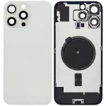 Iphone 16 Pro Max ile Uyumlu Arka Cam Çelik Plakalı MagSafe Mıknatıs Önceden Takılmış Kapak  Beyaz Titanyum - Görsel 2