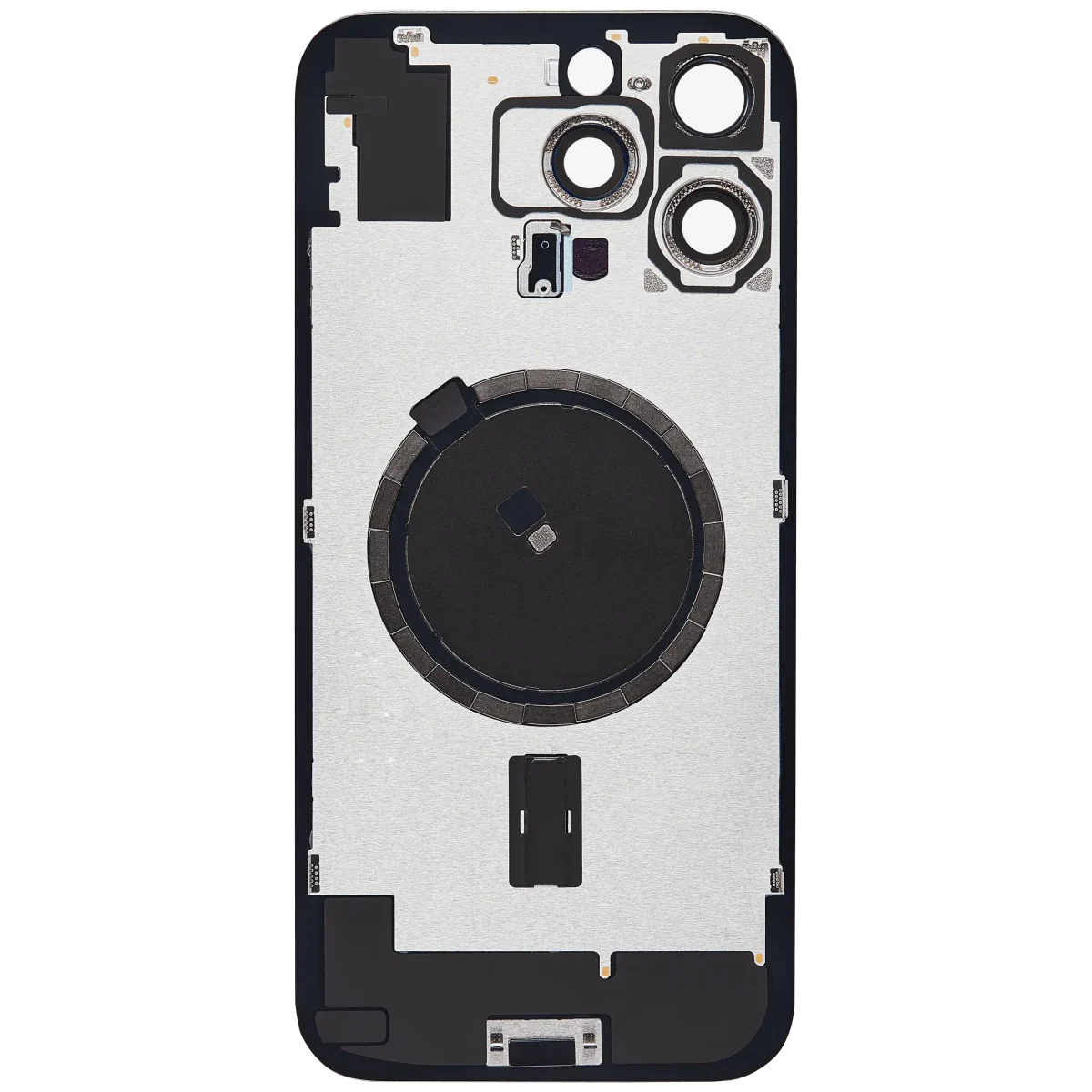 Iphone 16 Pro Max ile Uyumlu Arka Cam Çelik Plakalı MagSafe Mıknatıs Önceden Takılmış Kapak  Beyaz Titanyum - Görsel 4