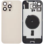 Iphone 16 Pro Max ile Uyumlu Arka Cam Çelik Plakalı MagSafe Mıknatıs Önceden Takılmış Kapak  Çöl Titanyumu - Görsel 2