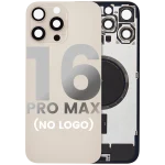Iphone 16 Pro Max ile Uyumlu Arka Cam Çelik Plakalı MagSafe Mıknatıs Önceden Takılmış Kapak  Çöl Titanyumu
