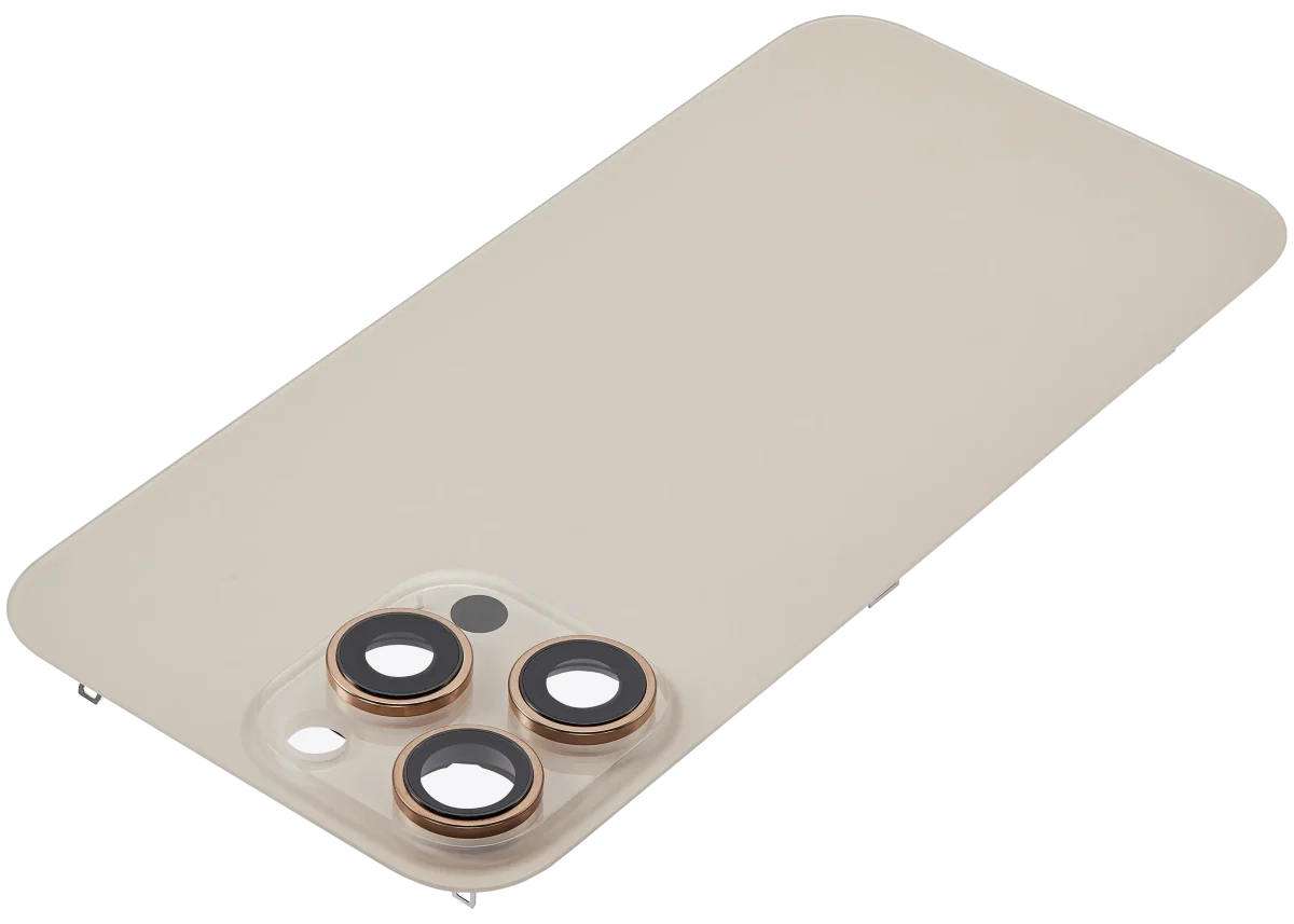 Iphone 16 Pro Max ile Uyumlu Arka Cam Çelik Plakalı MagSafe Mıknatıs Önceden Takılmış Kapak  Çöl Titanyumu - Görsel 5