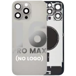 Iphone 16 Pro Max ile Uyumlu Arka Cam Çelik Plakalı MagSafe Mıknatıs Önceden Takılmış Kapak  Doğal Titanyum