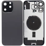 Iphone 16 Pro Max ile Uyumlu Arka Cam Çelik Plakalı MagSafe Mıknatıs Önceden Takılmış Kapak  Siyah Titanyum - Görsel 2