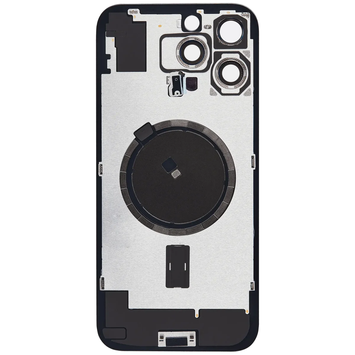 Iphone 16 Pro Max ile Uyumlu Arka Cam Çelik Plakalı MagSafe Mıknatıs Önceden Takılmış Kapak  Siyah Titanyum - Görsel 4