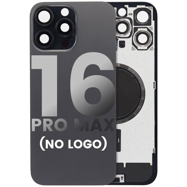 Iphone 16 Pro Max ile Uyumlu Arka Cam Çelik Plakalı MagSafe Mıknatıs Önceden Takılmış Kapak  Siyah Titanyum