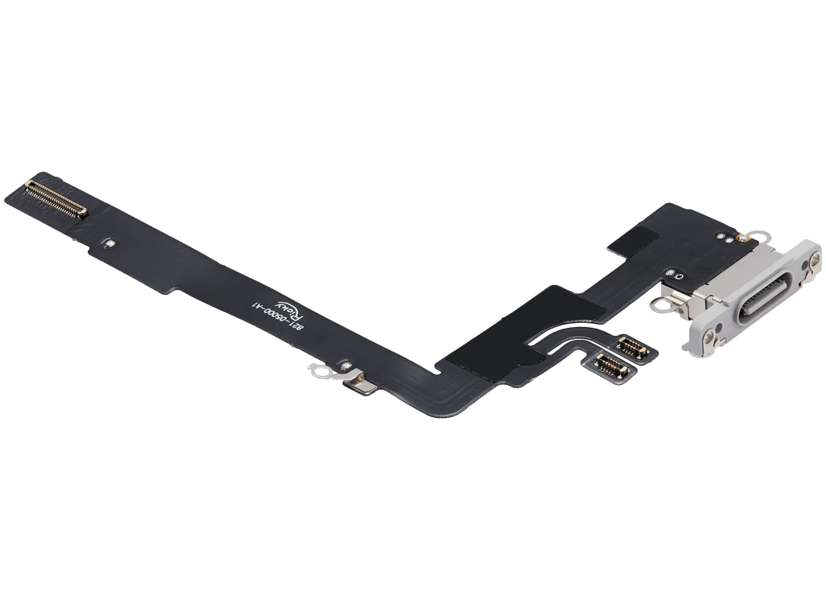 Iphone 16 Pro Max ile Uyumlu Şarj Portu Esnek Kablosu Aftermarket Plus ile Uyumlu Beyaz Titanyum - Görsel 5