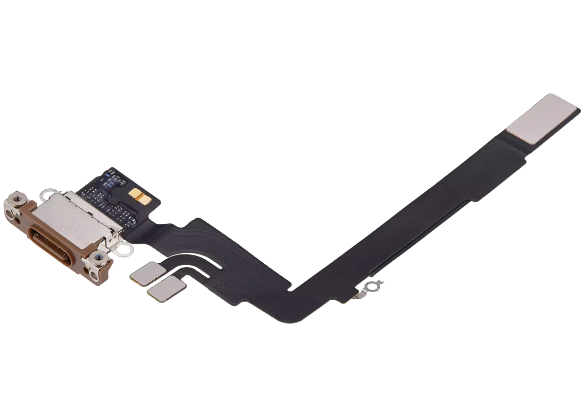 Iphone 16 Pro Max ile Uyumlu Şarj Portu Esnek Kablosu Premium Desert Titanium - Görsel 4