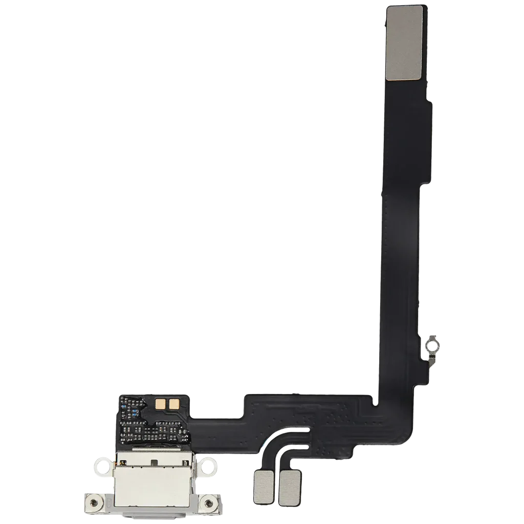 Iphone 16 Pro Max ile Uyumlu Şarj Portu Girişli Mifrofon Filmi Şarj Filmi (Orijinal Servis Ürün) Beyaz Titanyum