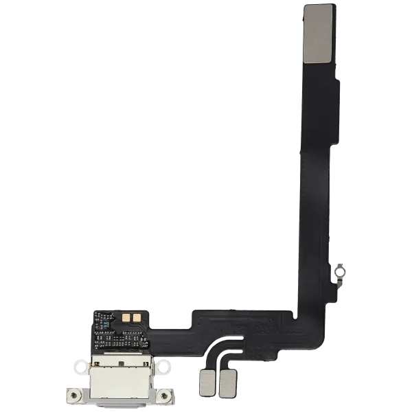 Iphone 16 Pro Max ile Uyumlu Şarj Portu Girişli Mifrofon Filmi Şarj Filmi (Orijinal Servis Ürün) Beyaz Titanyum