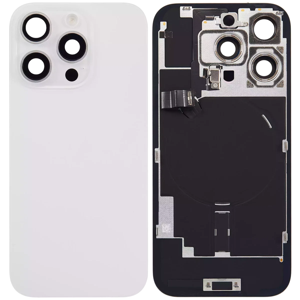 Iphone 16 Pro ile Uyumlu Arka Cam Çelik Plakalı Kablosuz NFC Şarj MagSafe Mıknatıs ve El Feneri Esnek ile Uyumlu Full Beyaz Titanyum - Görsel 2