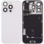 Iphone 16 Pro ile Uyumlu Arka Cam Çelik Plakalı Kablosuz NFC Şarj MagSafe Mıknatıs ve El Feneri Esnek ile Uyumlu Full Beyaz Titanyum - Görsel 2