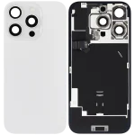Iphone 16 Pro ile Uyumlu Arka Cam Çelik Plakalı Kablosuz NFC Şarj MagSafe Mıknatıs ve El Feneri Esnek ile Uyumlu Full  Beyaz Titanyum - Görsel 2