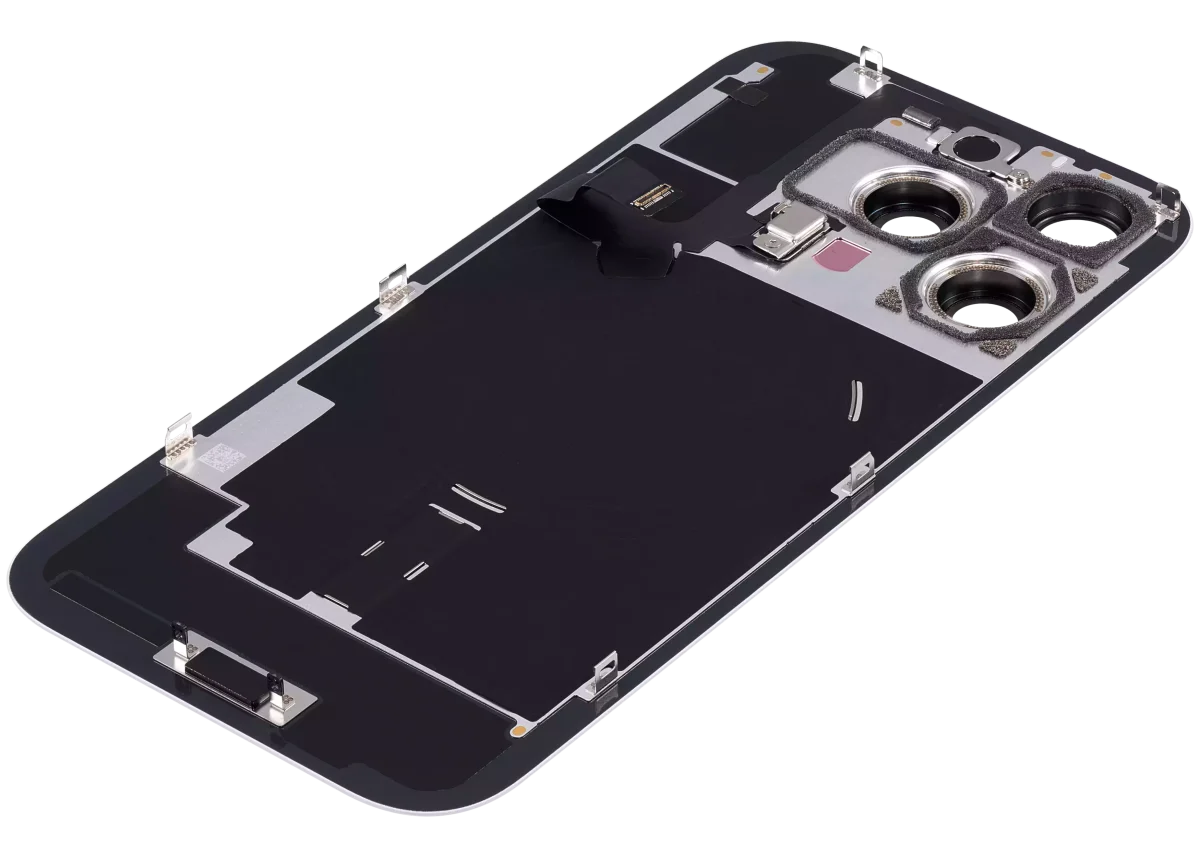 Iphone 16 Pro ile Uyumlu Arka Cam Çelik Plakalı Kablosuz NFC Şarj MagSafe Mıknatıs ve El Feneri Esnek ile Uyumlu Full Beyaz Titanyum - Görsel 5