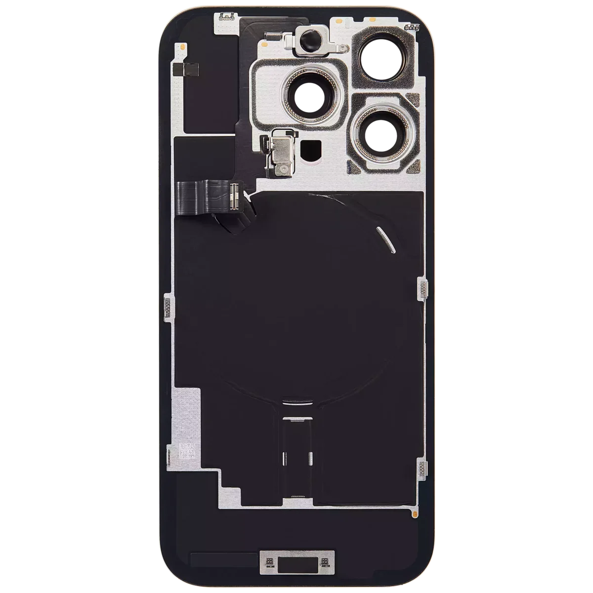 Iphone 16 Pro ile Uyumlu Arka Cam Çelik Plakalı Kablosuz NFC Şarj MagSafe Mıknatıs ve El Feneri Esnek ile Uyumlu Full Çöl Titanyumu - Görsel 3
